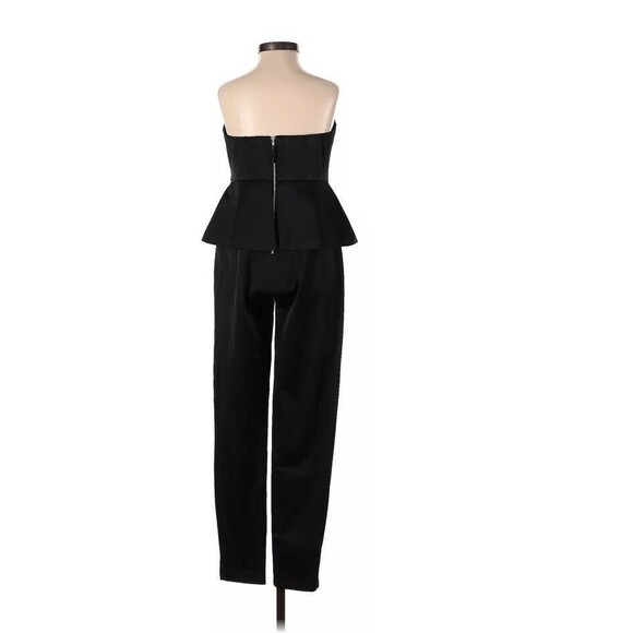 Spiegel Women's Black Sleeveless Strapless Peplum Back Zipper Jumpsuit 16 NWT - Picture 2 of 2